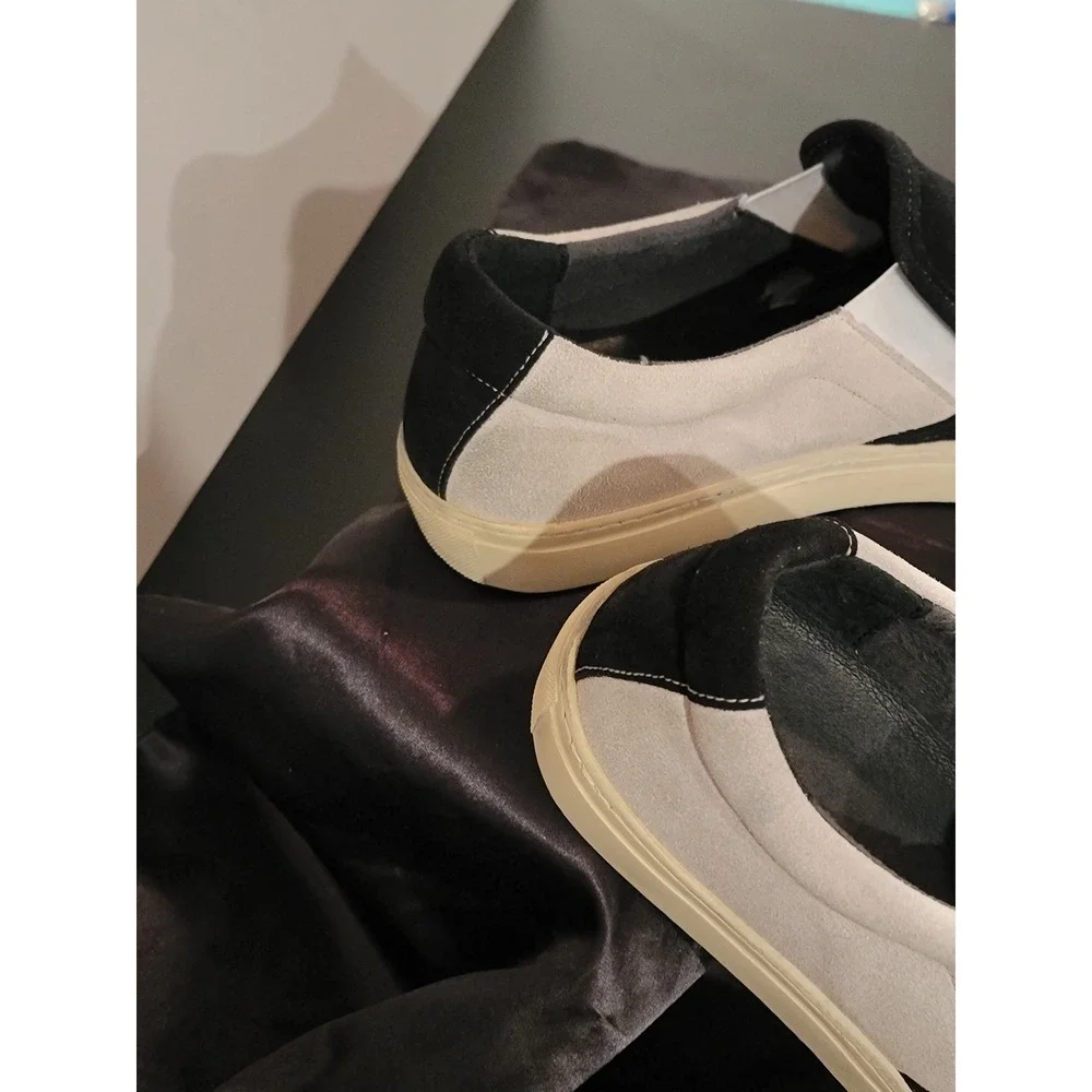 Rogue‎ State Mens Suede Slip On Sneakers Black Grey Colorblock Sz 12